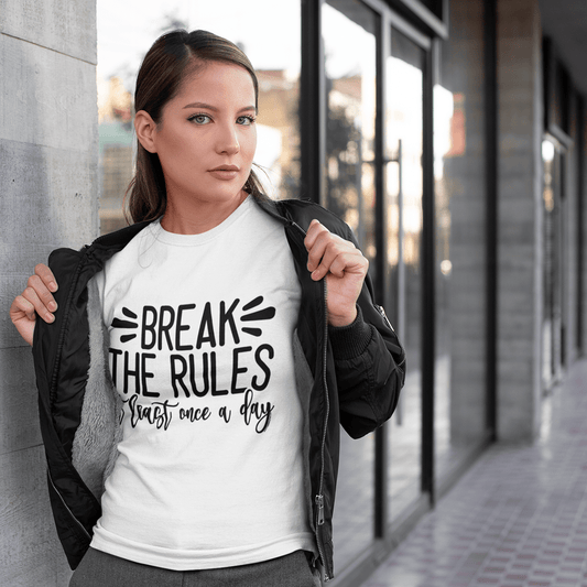 "Break the Rules at Least Once a Day" T-Shirt & BONUS Motivational Saying Set Download