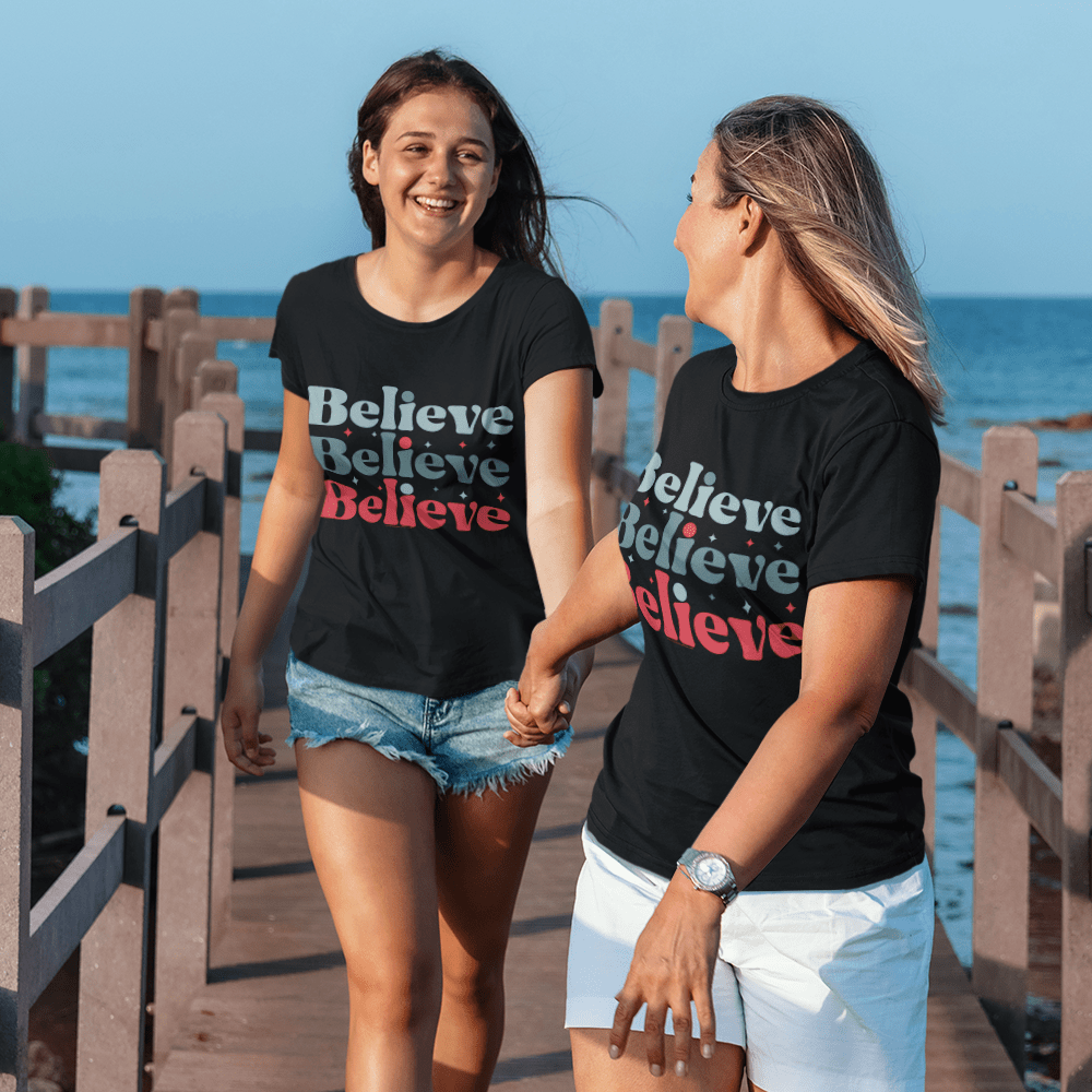 "Believe" T-Shirt & BONUS Motivational Saying Set Download