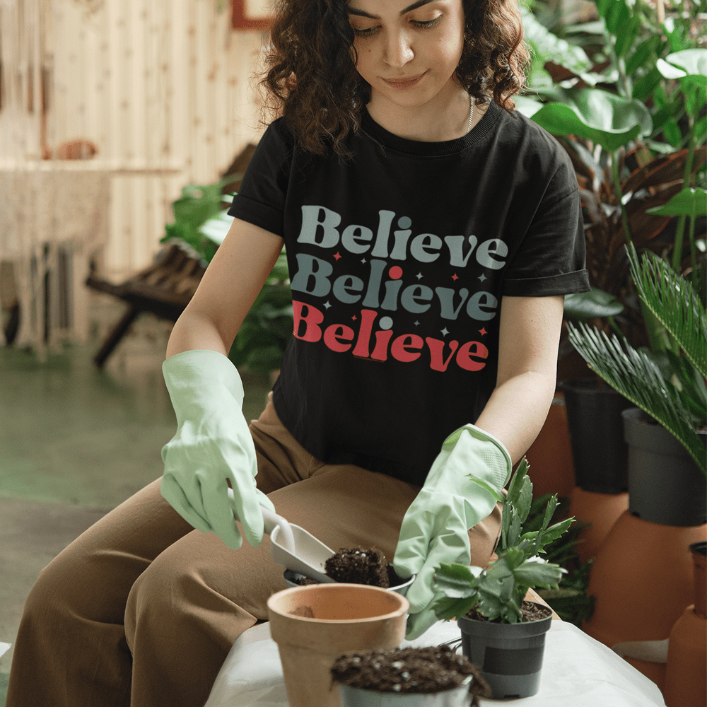 "Believe" T-Shirt & BONUS Motivational Saying Set Download