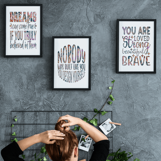 Motivational Art Print Set of Three, 8.5"X11" Each