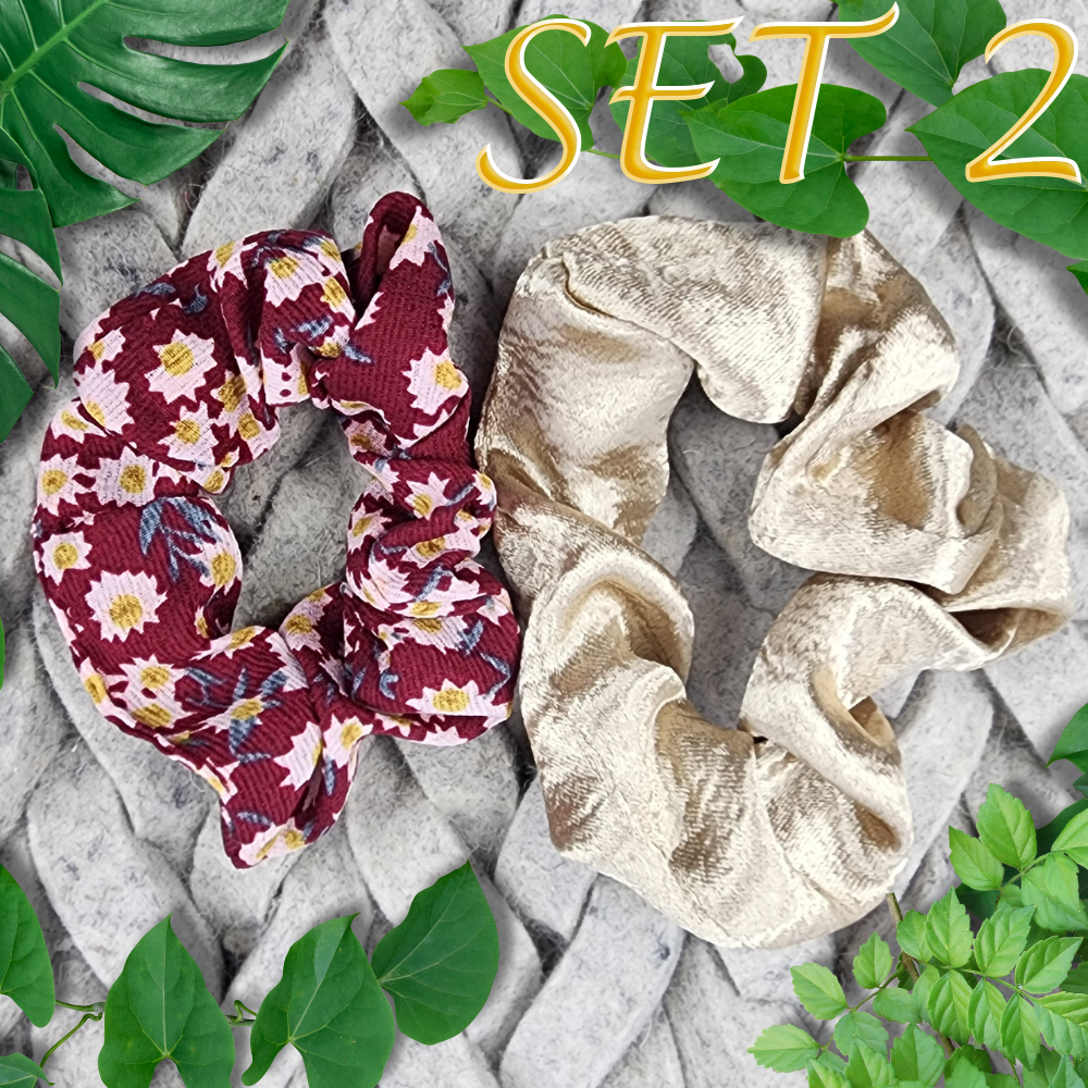 Scrunchie Combo for Hair Fun & Bad Hair Day Solutions (Set 2)