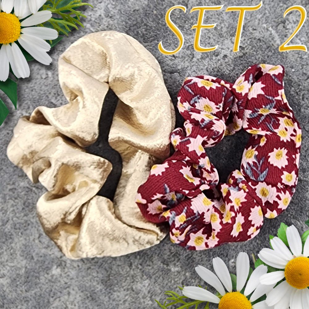 Scrunchie Combo for Hair Fun & Bad Hair Day Solutions (Set 2)