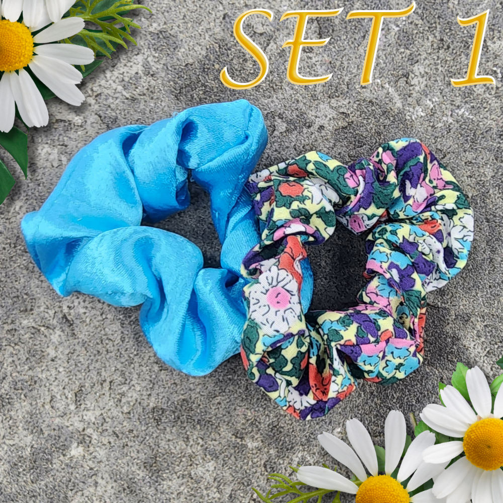 Scrunchie Combo for Hair Fun & Bad Hair Day Solutions (Set 1)