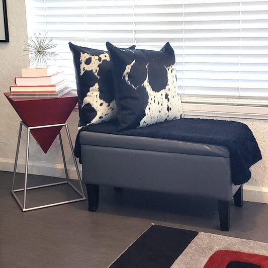 Bella Black & White, Authentic Leather & Cowhide Pillows