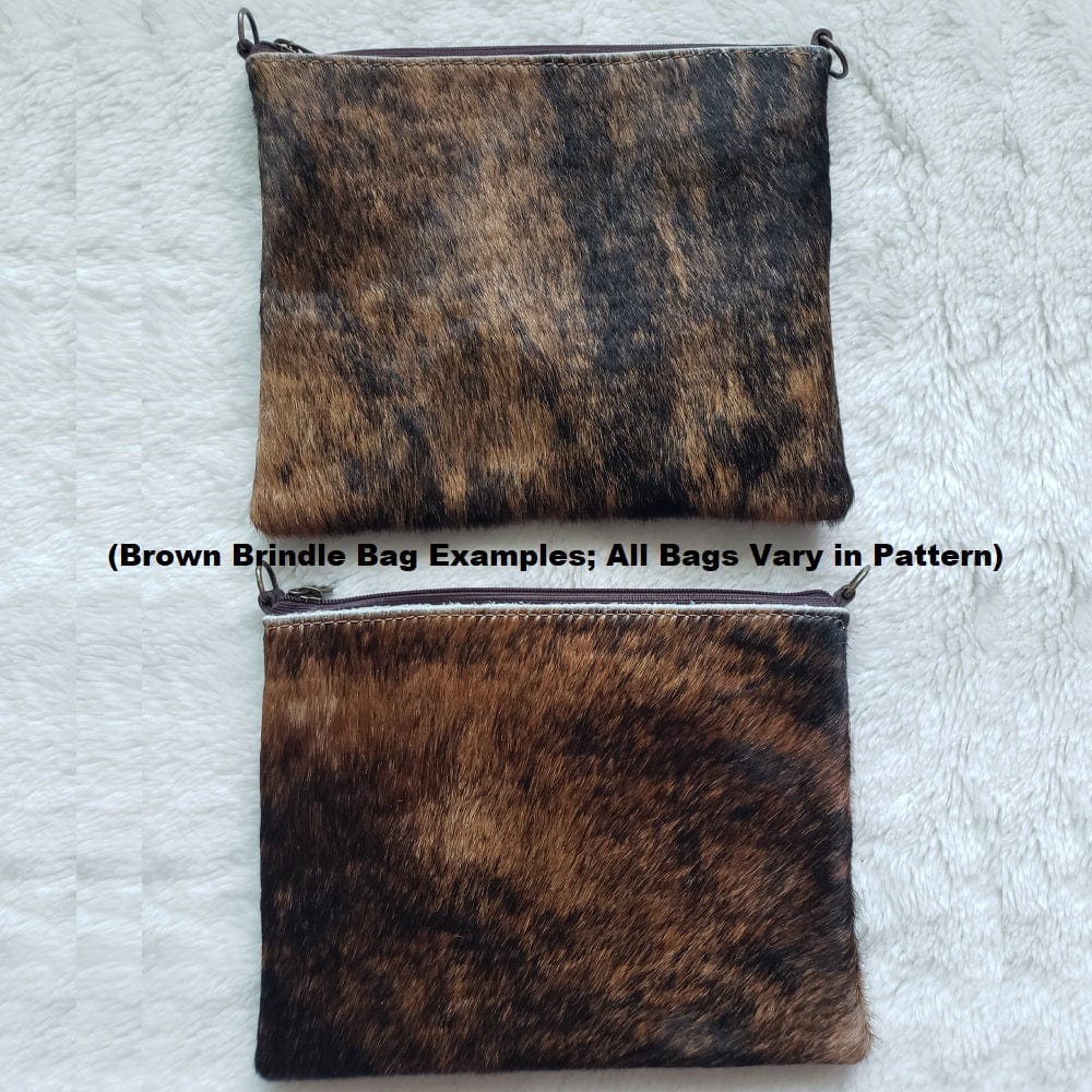 Crossbody Cowhide Bag with Two Complimentary Semi-Precious Stone Keychains/Pulls