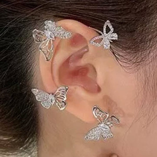 Ear Wrap, Jewelry, Rhinestone Ear Wrap, Butterfly Jewelry