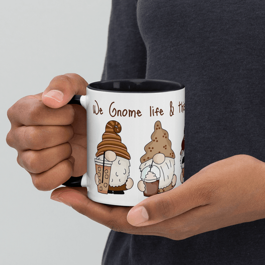 "We Gnome life & this day begins after coffee" mug